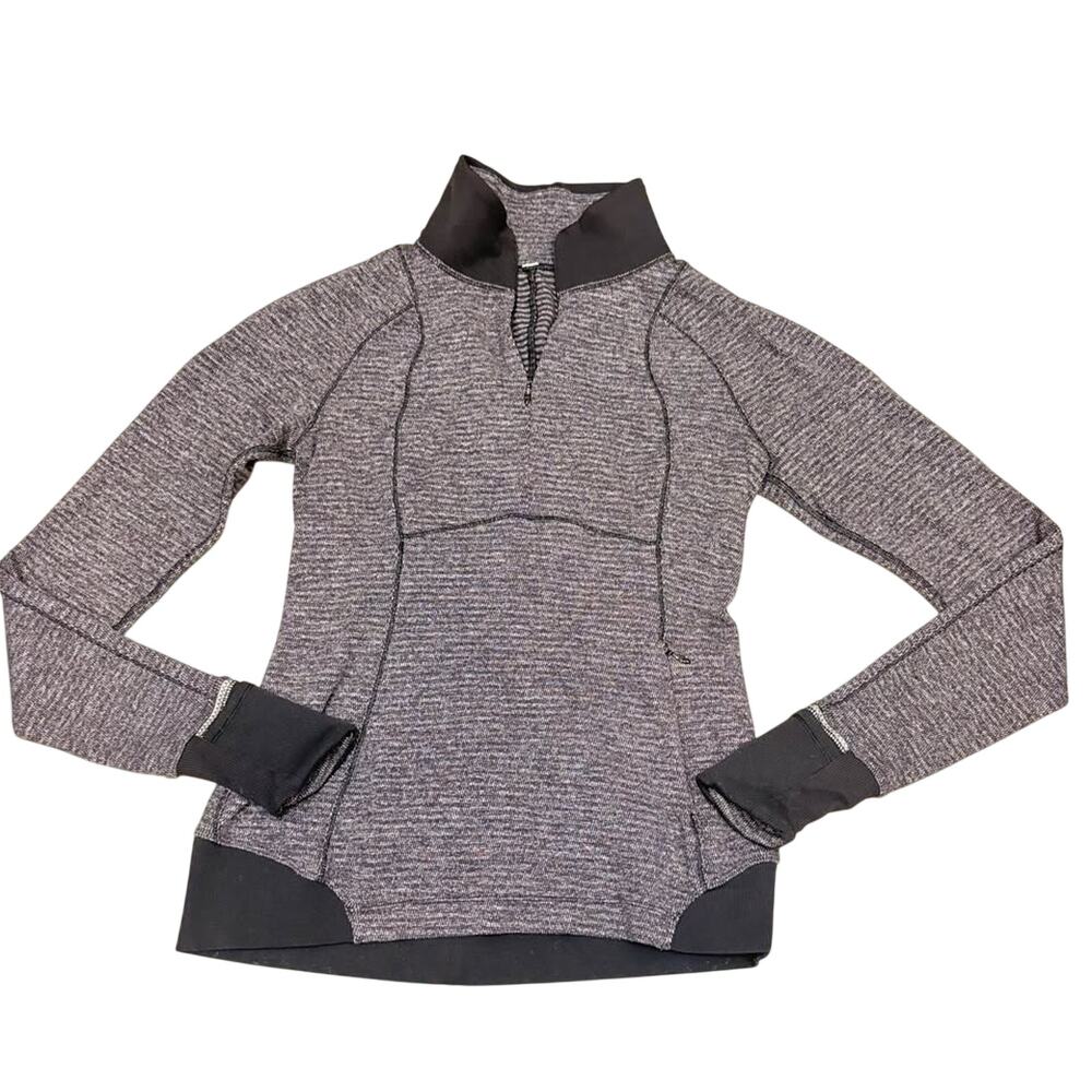 Lululemon Runderful 1/2 Zip Pullover Jacket Top Black Size 6